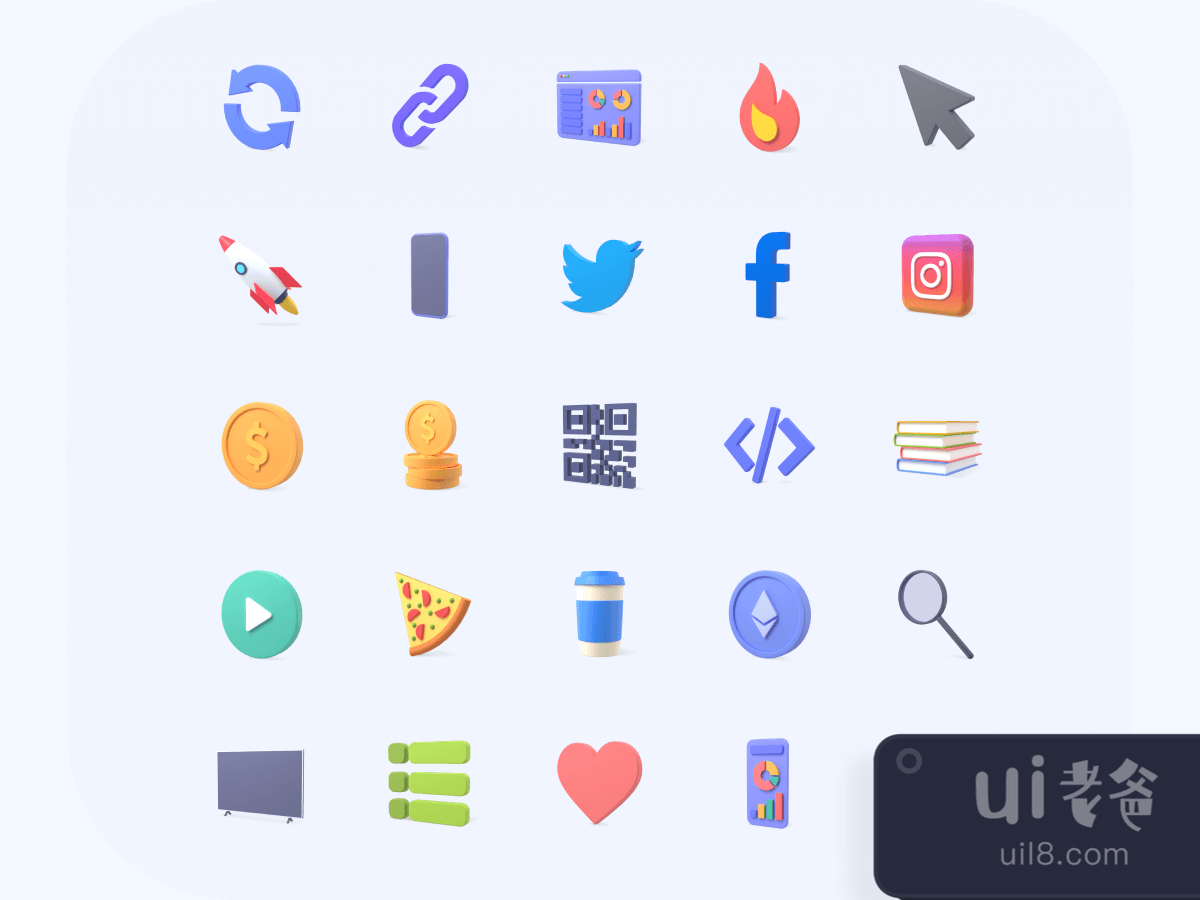 Multipurpose 3D Icons Pack for Figma and Adobe XD No 1
