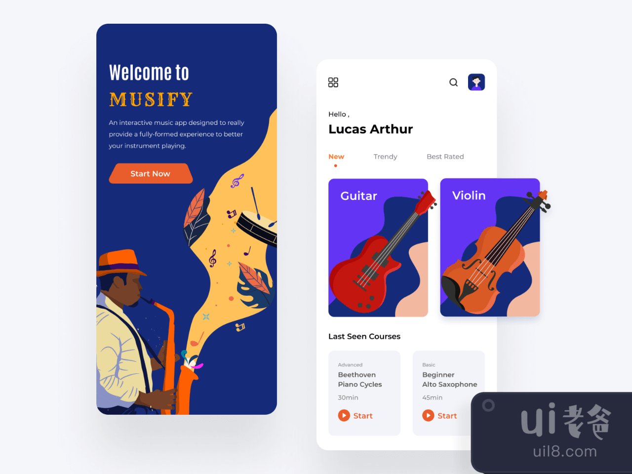 Musify App for Figma and Adobe XD No 1