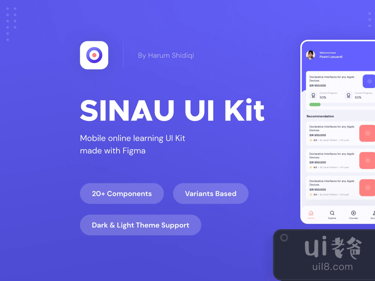 Online Learning App UI Kit for Figma and Adobe XD No 1