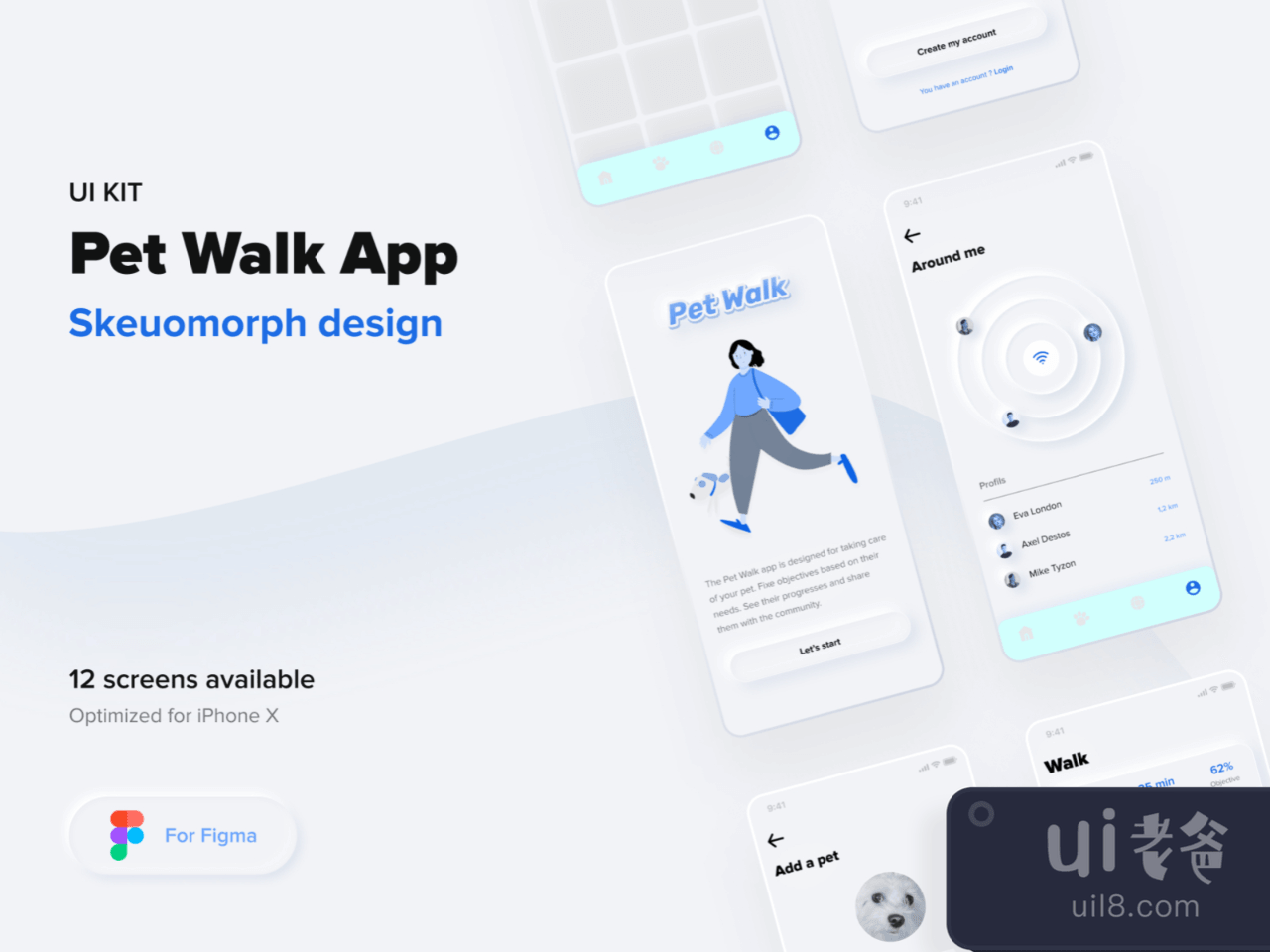 Pet Walk App UI Kit for Figma and Adobe XD No 1