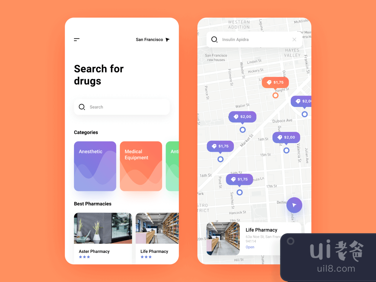 Pharmacy App Mobile Concept for Figma and Adobe XD No 1