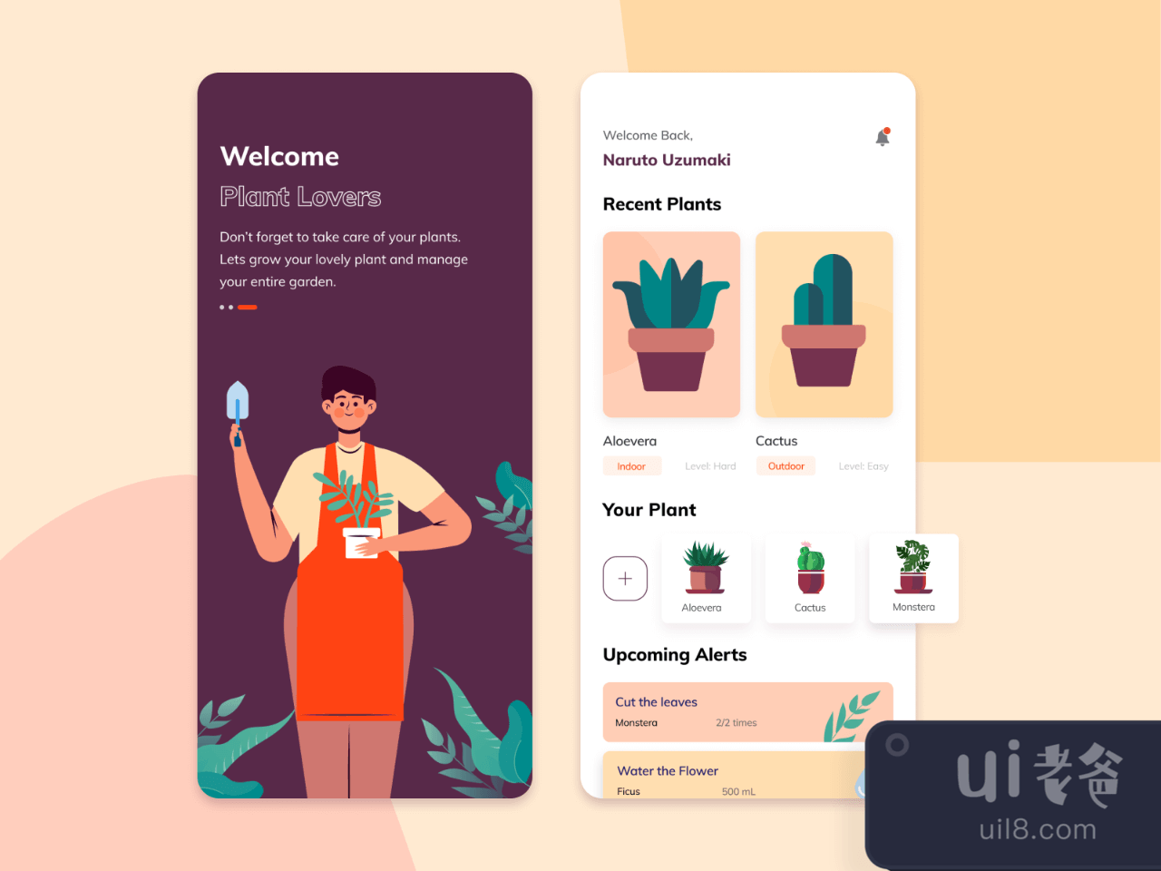 Plant Care App Exploration for Figma and Adobe XD No 1