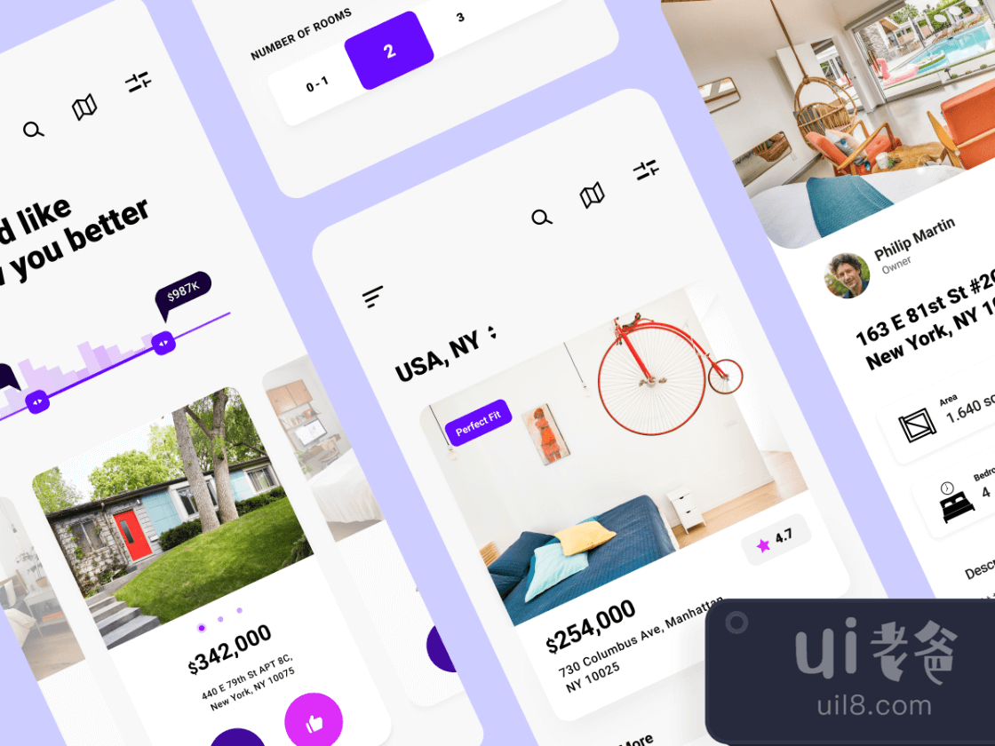 Real Estate App for Figma and Adobe XD No 1