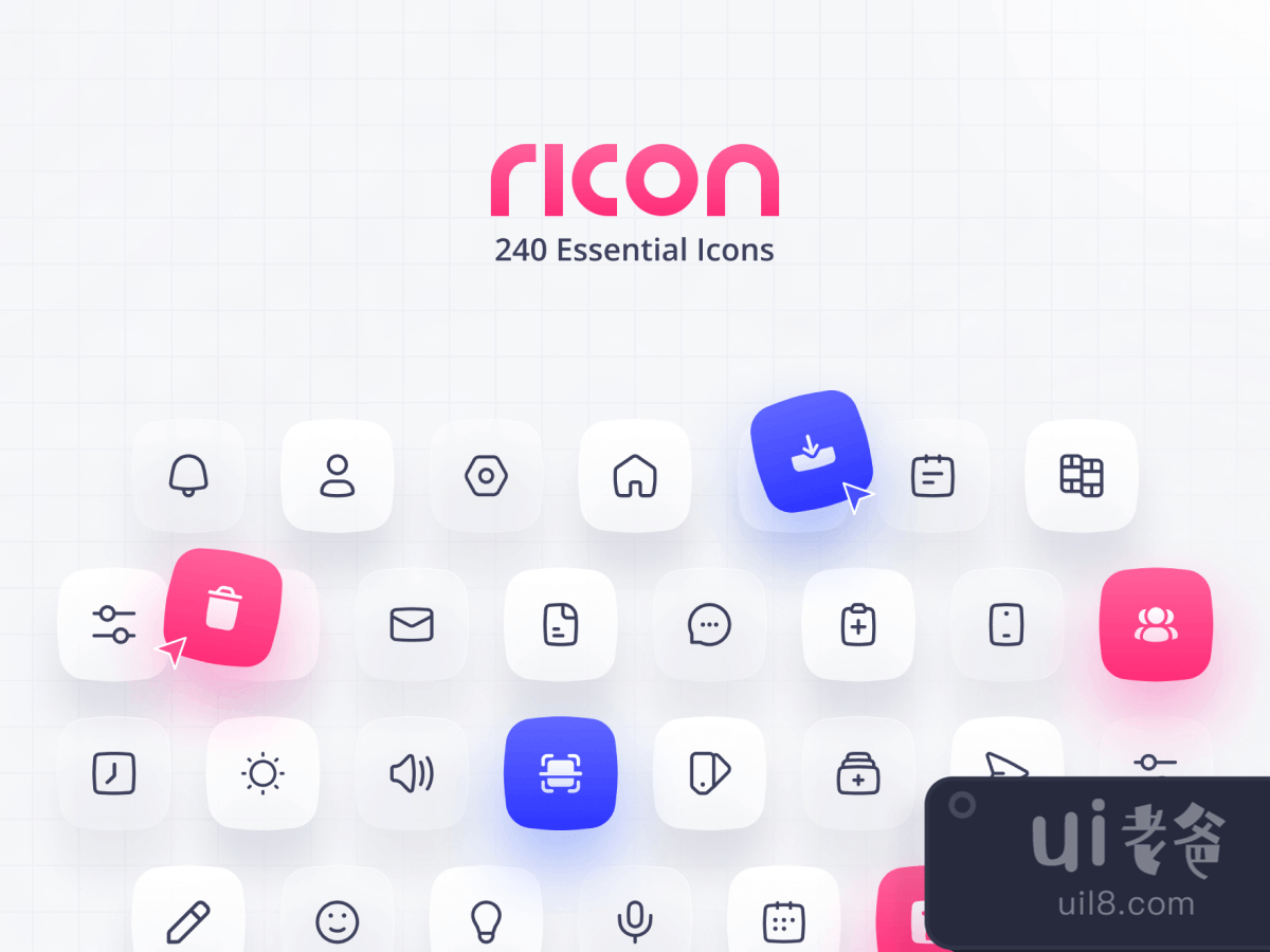 Ricon  Essential Interface Icons for Figma and Adobe XD No 1