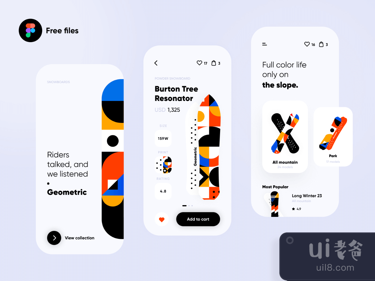 Snowboard App for Figma and Adobe XD No 1
