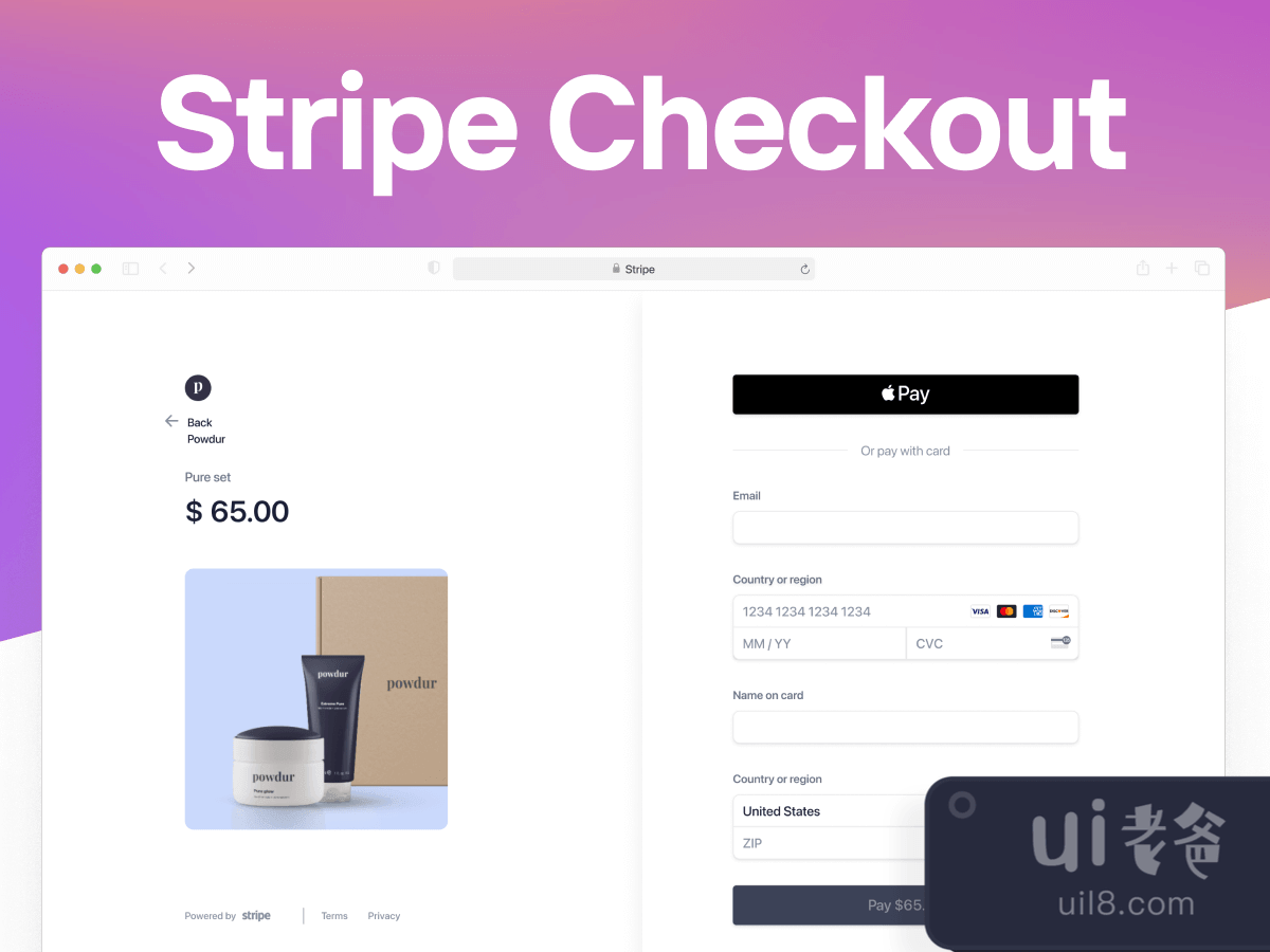 Stripe Checkout Template for Figma and Adobe XD No 1