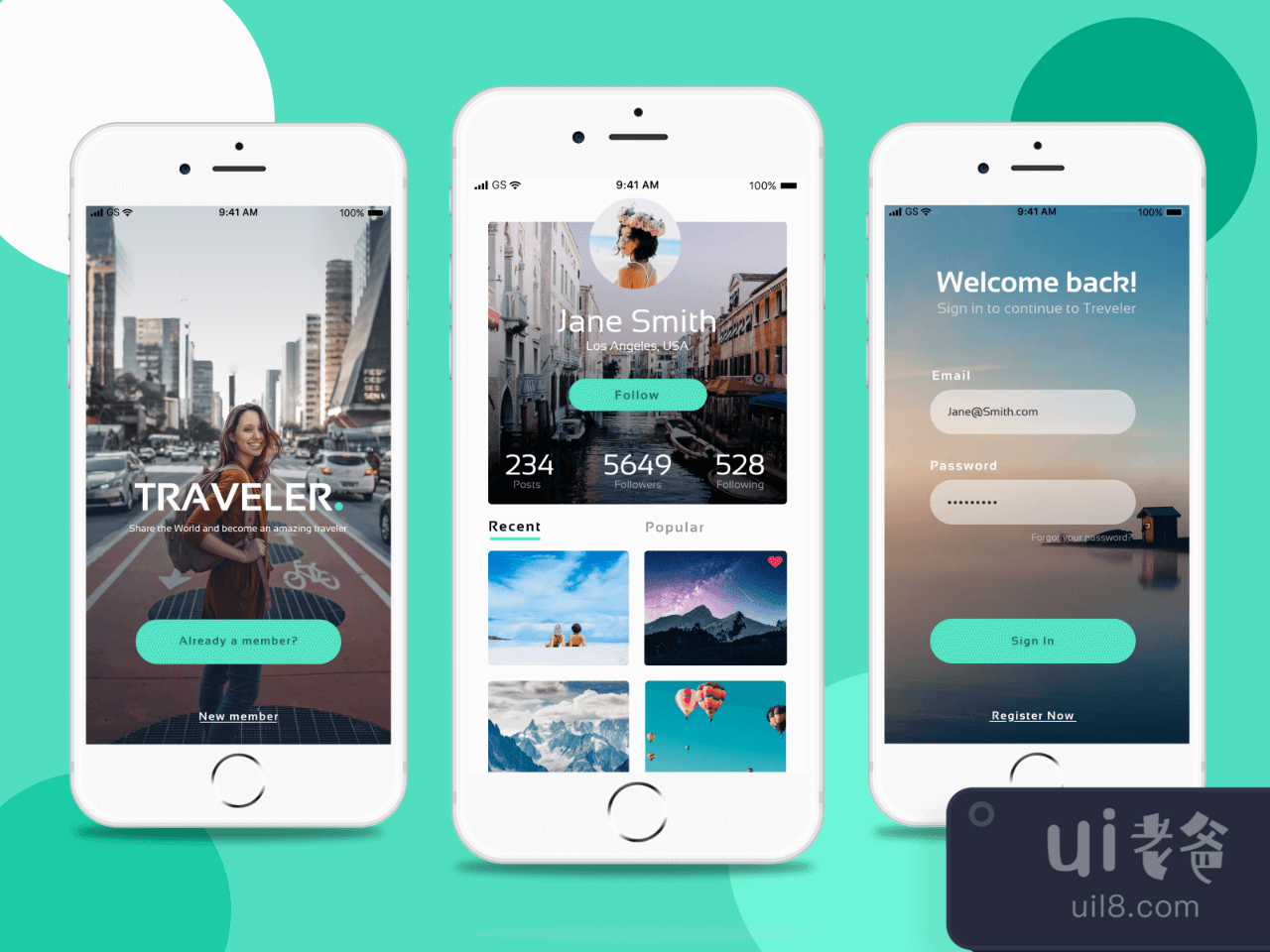 Traveler App Concept for Figma and Adobe XD No 1