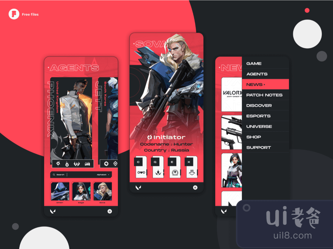 Valorant Mobile App for Figma and Adobe XD No 1