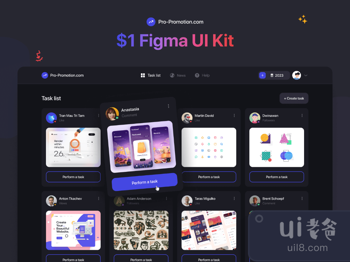 Web Services UI Kit for Figma and Adobe XD No 1
