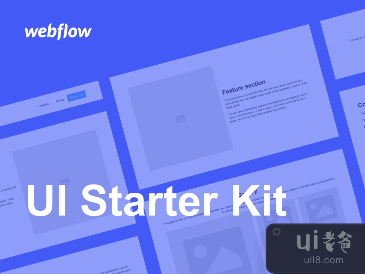 Webflow Starter UI Kit for Figma and Adobe XD No 1