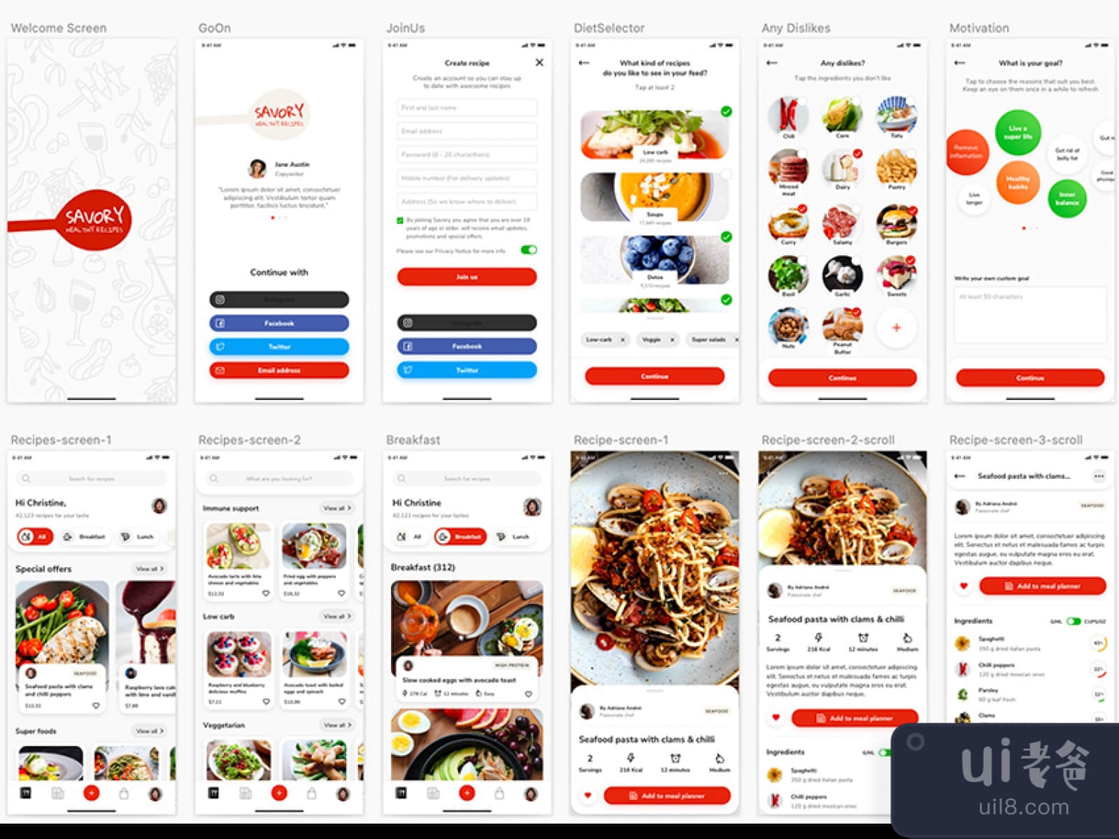 Healthy Food App UI for Figma and Adobe XD No 1
