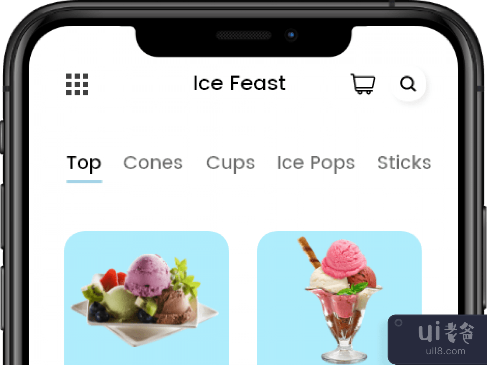 Ice Cream Online Orders for Figma and Adobe XD No 1