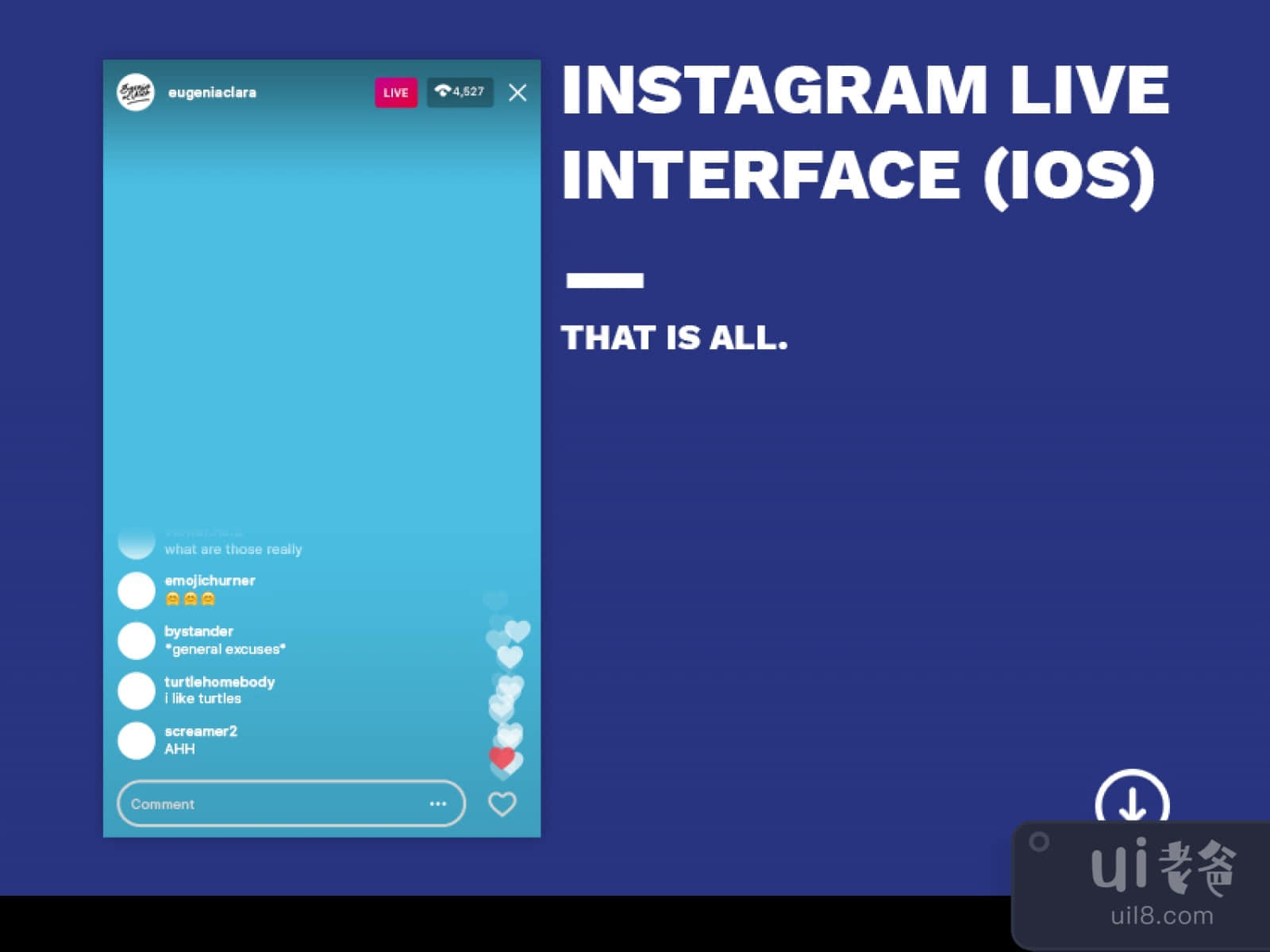 Instagram Live iOS Interface for Figma and Adobe XD No 1