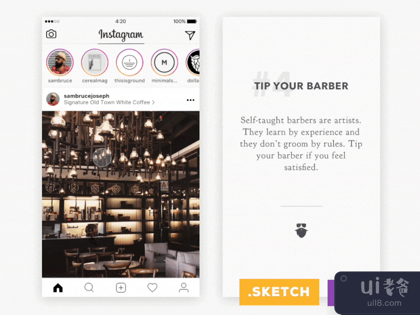Instagram Stories UI Kit for Figma and Adobe XD No 1