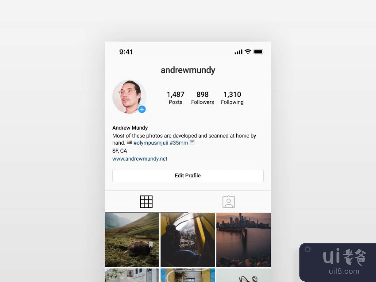 Instagram UI Profile for Figma and Adobe XD No 1