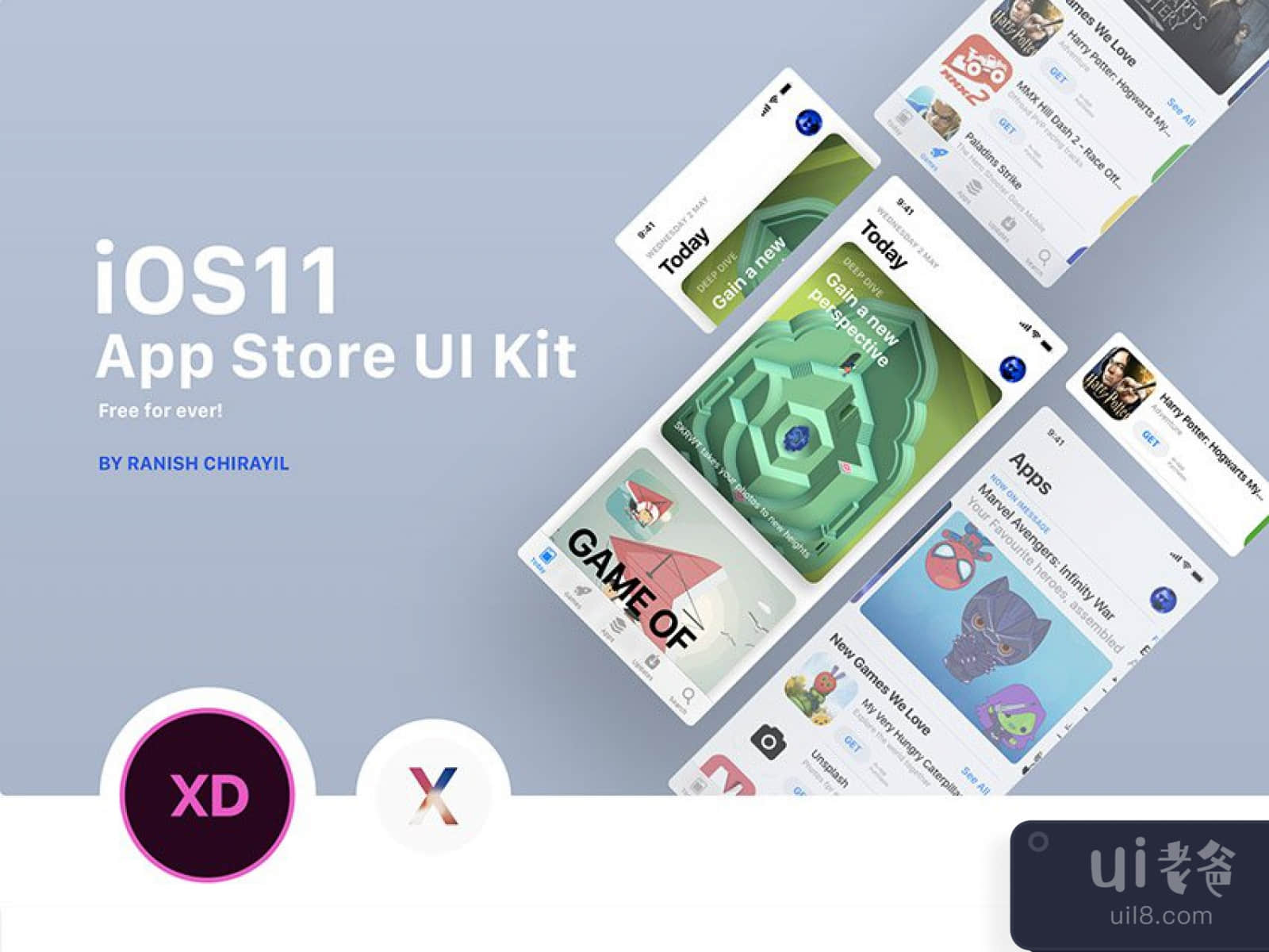 iOS 11 App Store UI Kit for Figma and Adobe XD No 1