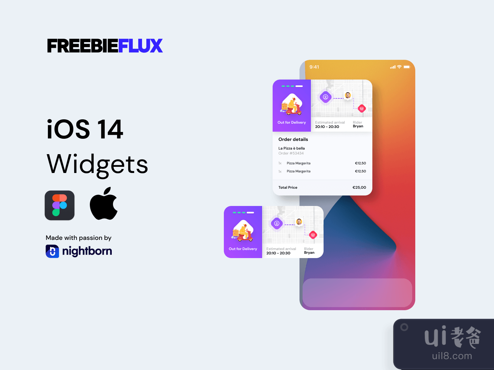 iOS 14 Widget  Delivery App UI Kit for Figma and Adobe XD No 3