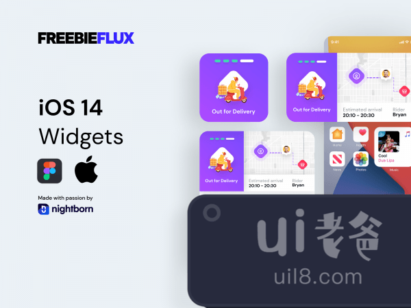 iOS 14 Widget  Delivery App UI Kit for Figma and Adobe XD No 1
