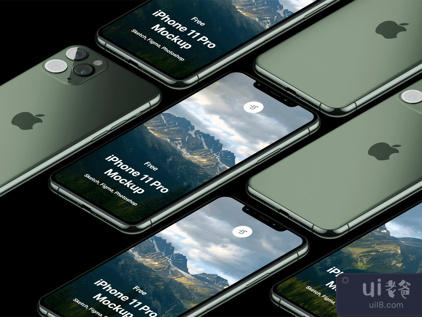 iPhone 11 Pro Perspective Mockup for Figma and Adobe XD No 1
