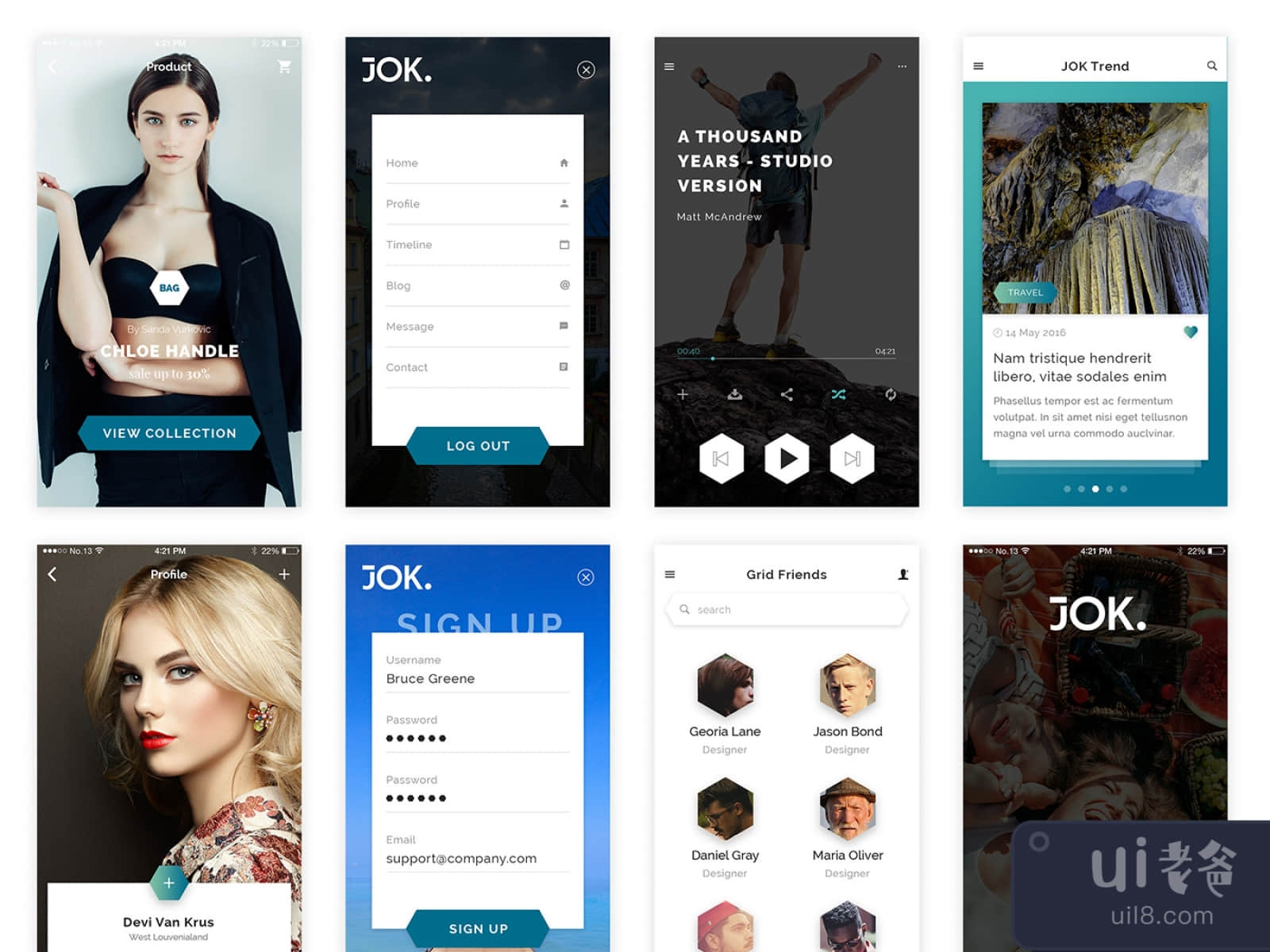 Jok App Design Free UI Kit for Figma and Adobe XD No 1