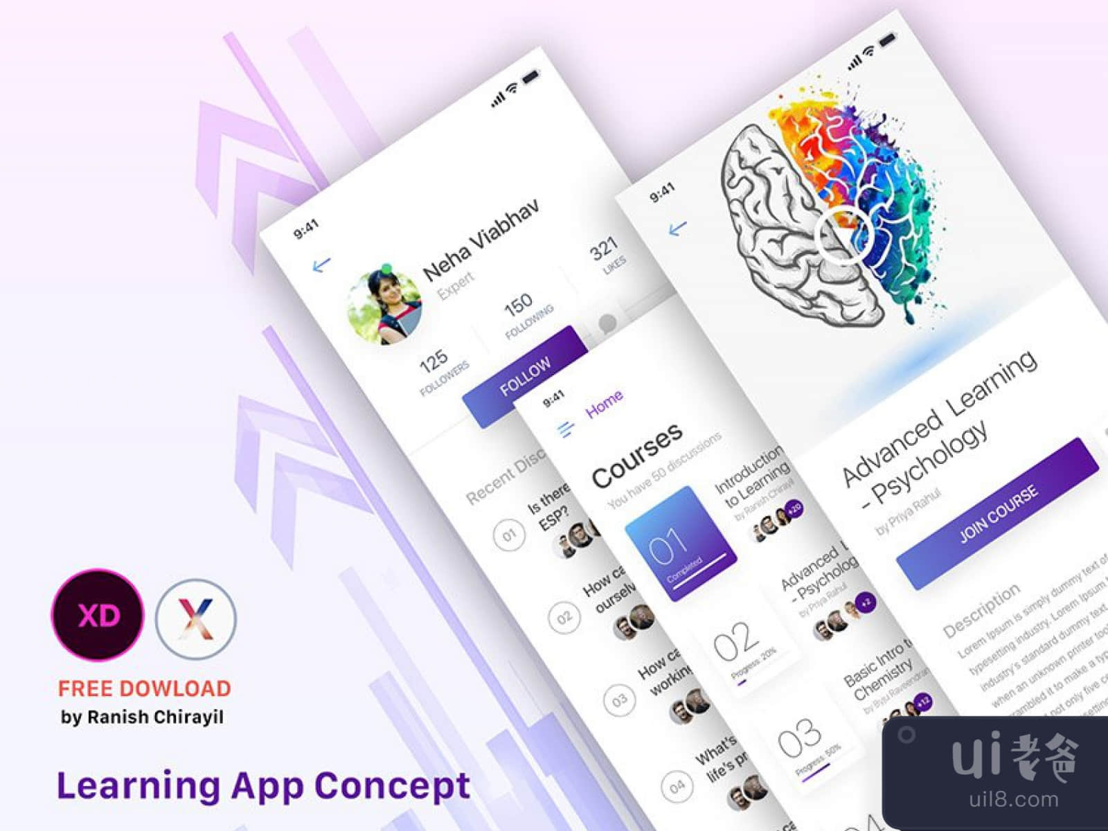Learning App Design for Figma and Adobe XD No 1