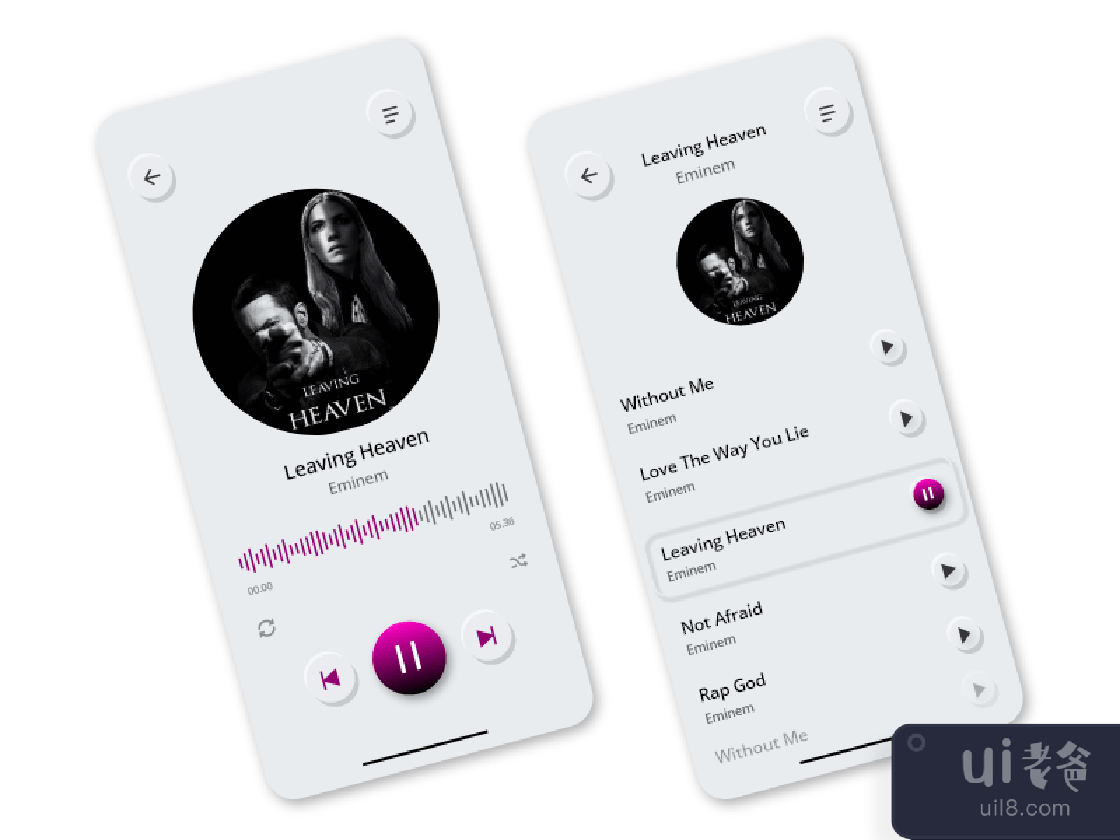 Listen Online App UI Design for Figma and Adobe XD No 1