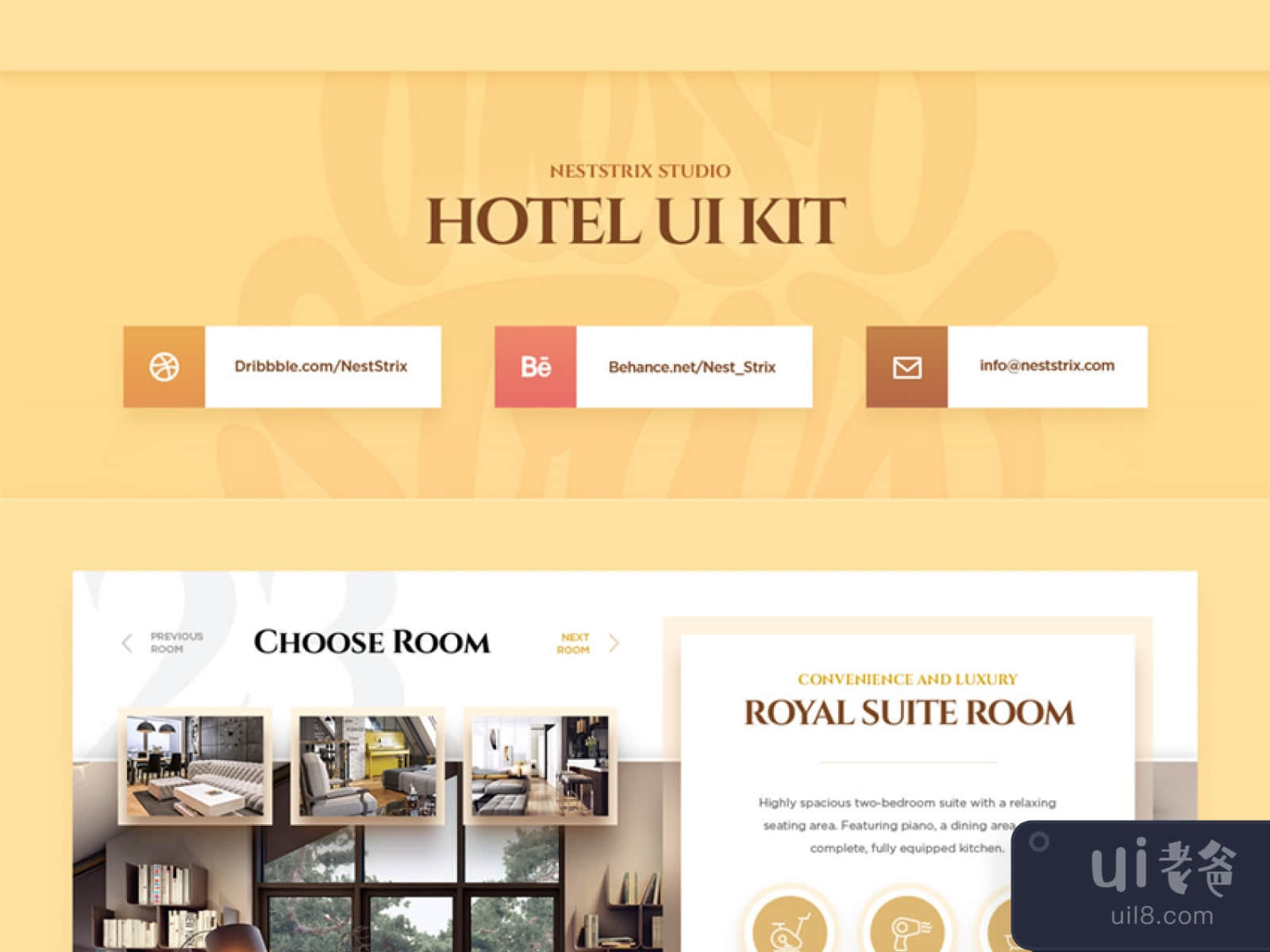 Luxury Hotel Web UI Kit for Figma and Adobe XD No 1
