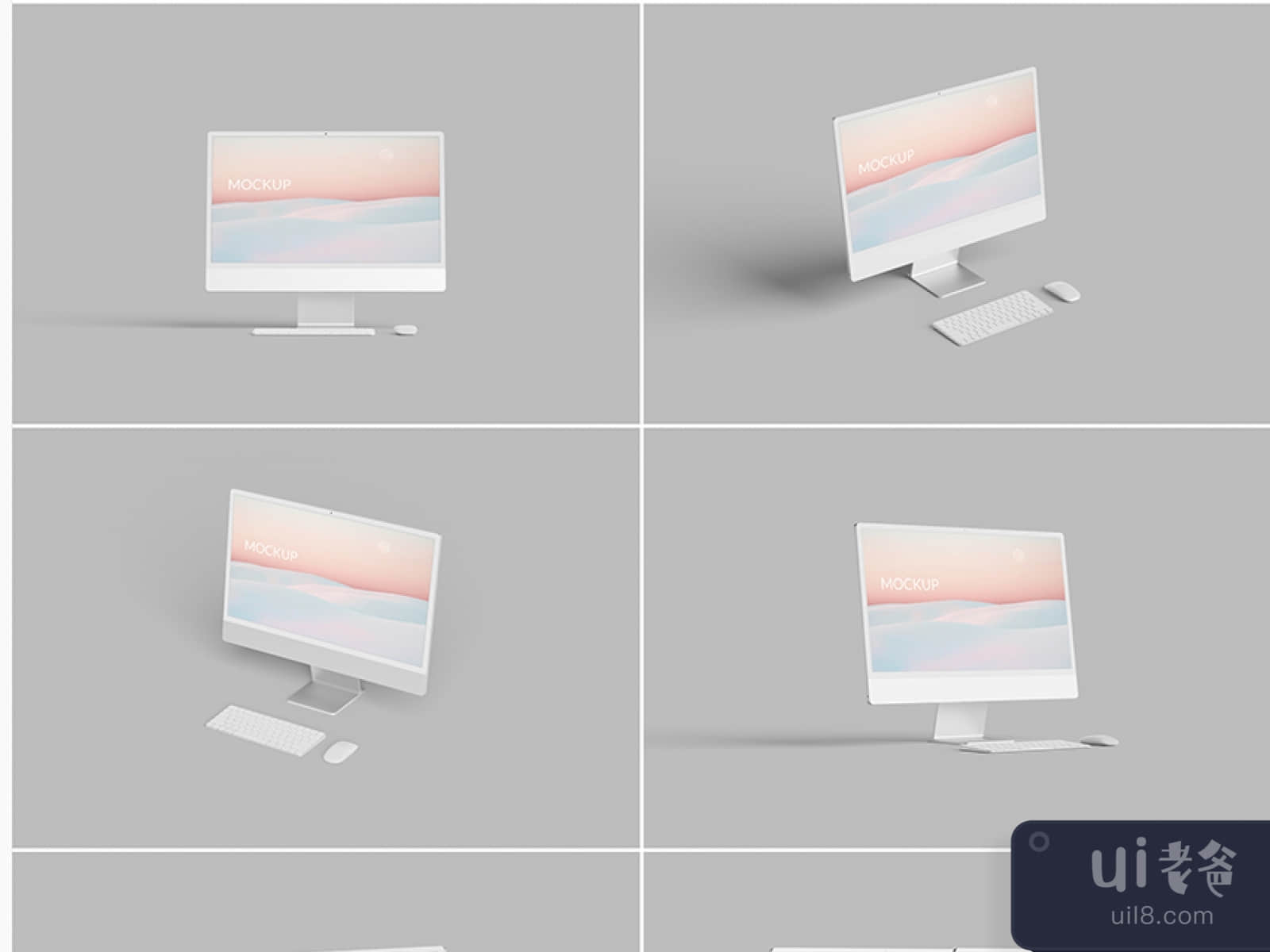 Minimal iMac PSD Mockup for Figma and Adobe XD No 1