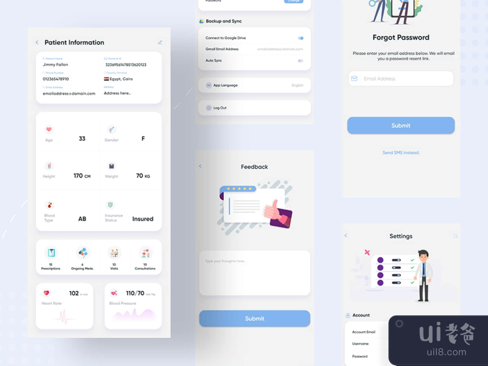 Minimal Medical App for Figma and Adobe XD No 1