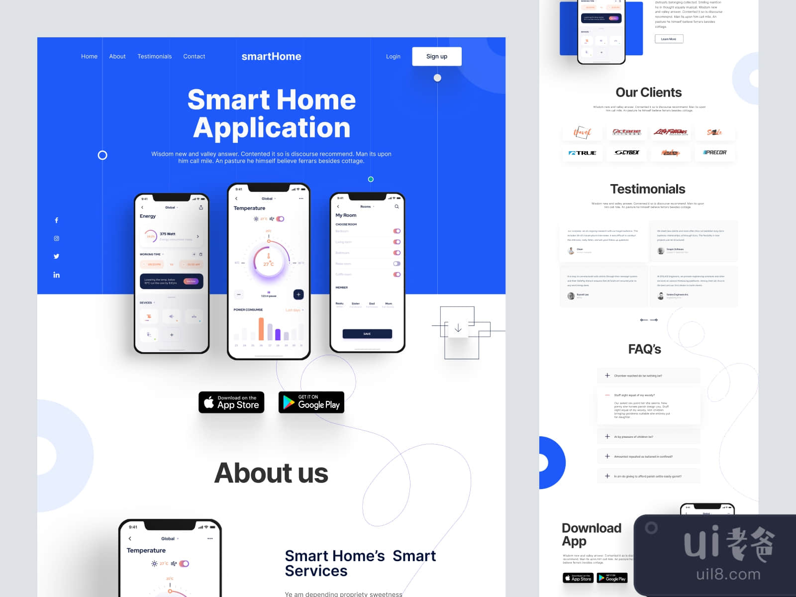 Mobile app landing page for Figma and Adobe XD No 1