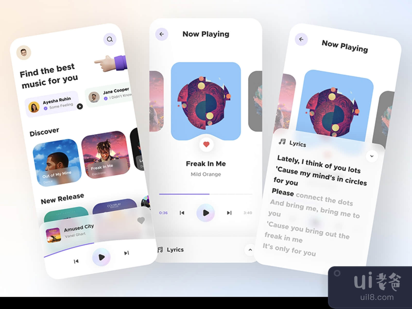 Music Player App UI Free for Figma and Adobe XD No 1