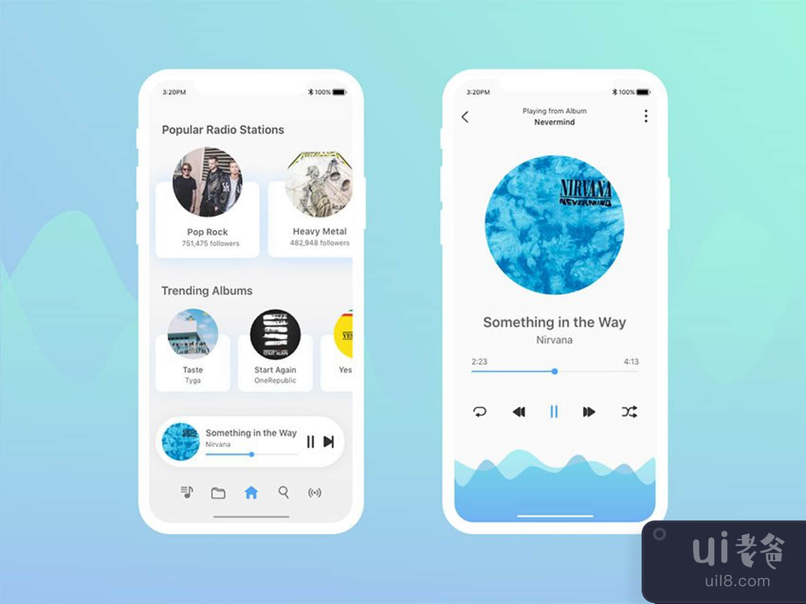 Music Player App UI Kit for Figma and Adobe XD No 1