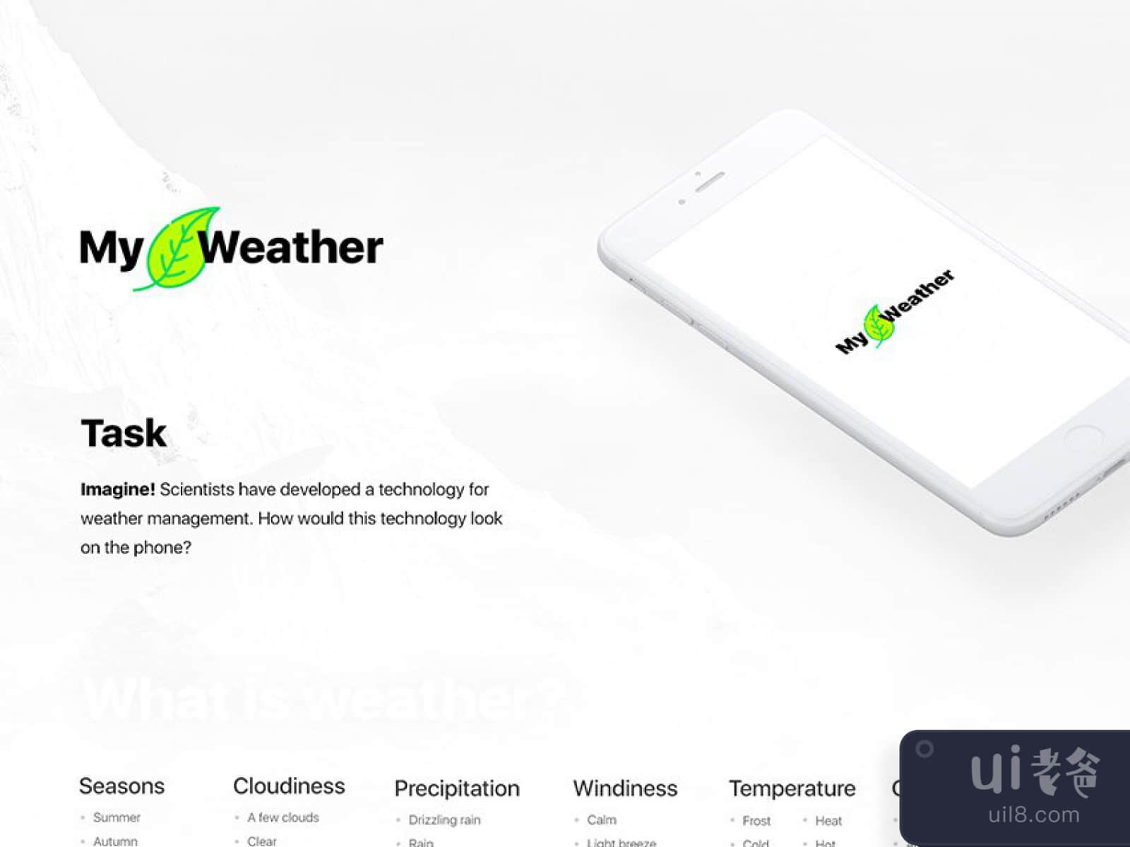 My Weather App Design for Figma and Adobe XD No 1