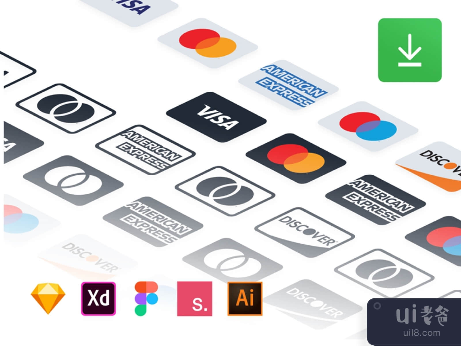 Payment Methods Icon Set for Figma and Adobe XD No 1