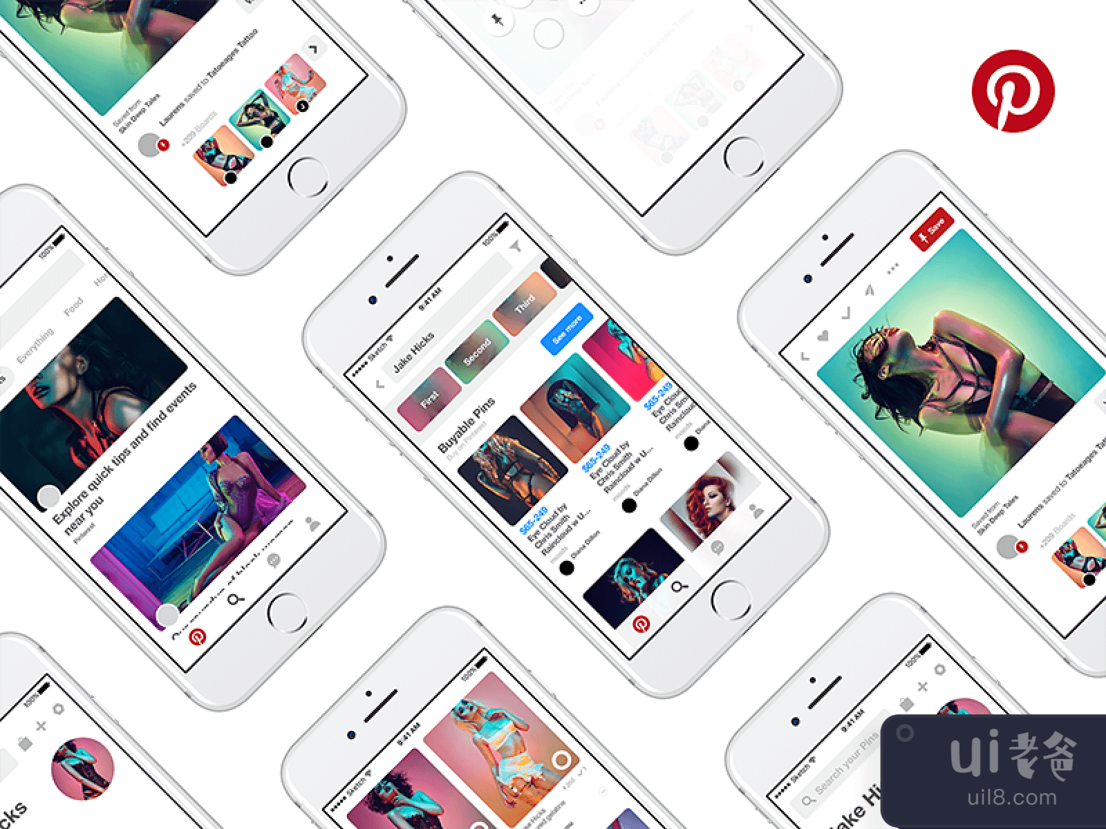 Pinterest Mobile GUI Kit for Figma and Adobe XD No 1