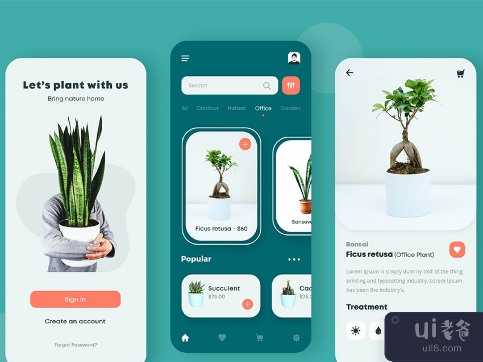 Plants Shop App Design for Figma and Adobe XD No 1