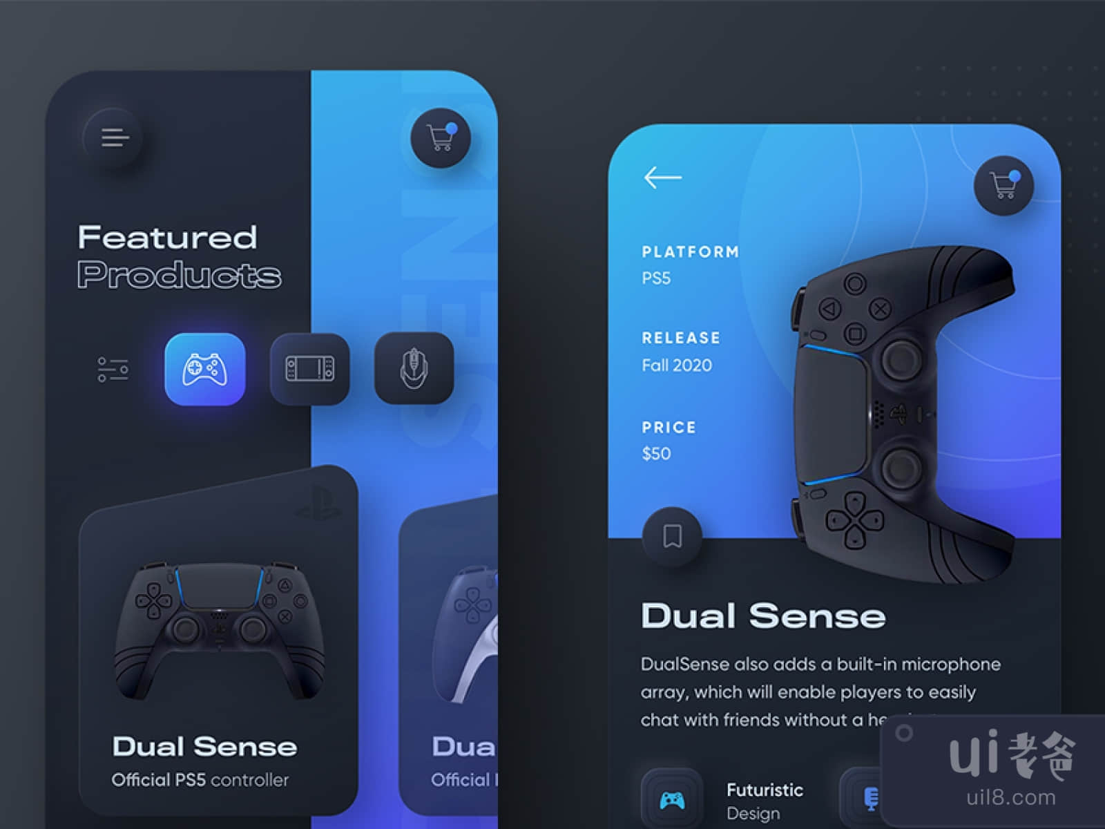 PlayStation Console App UI for Figma and Adobe XD No 1