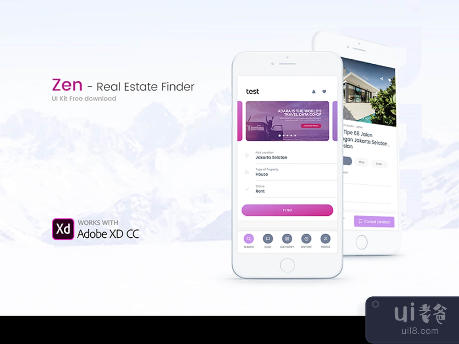 Real Estate Mobile App for Figma and Adobe XD No 1