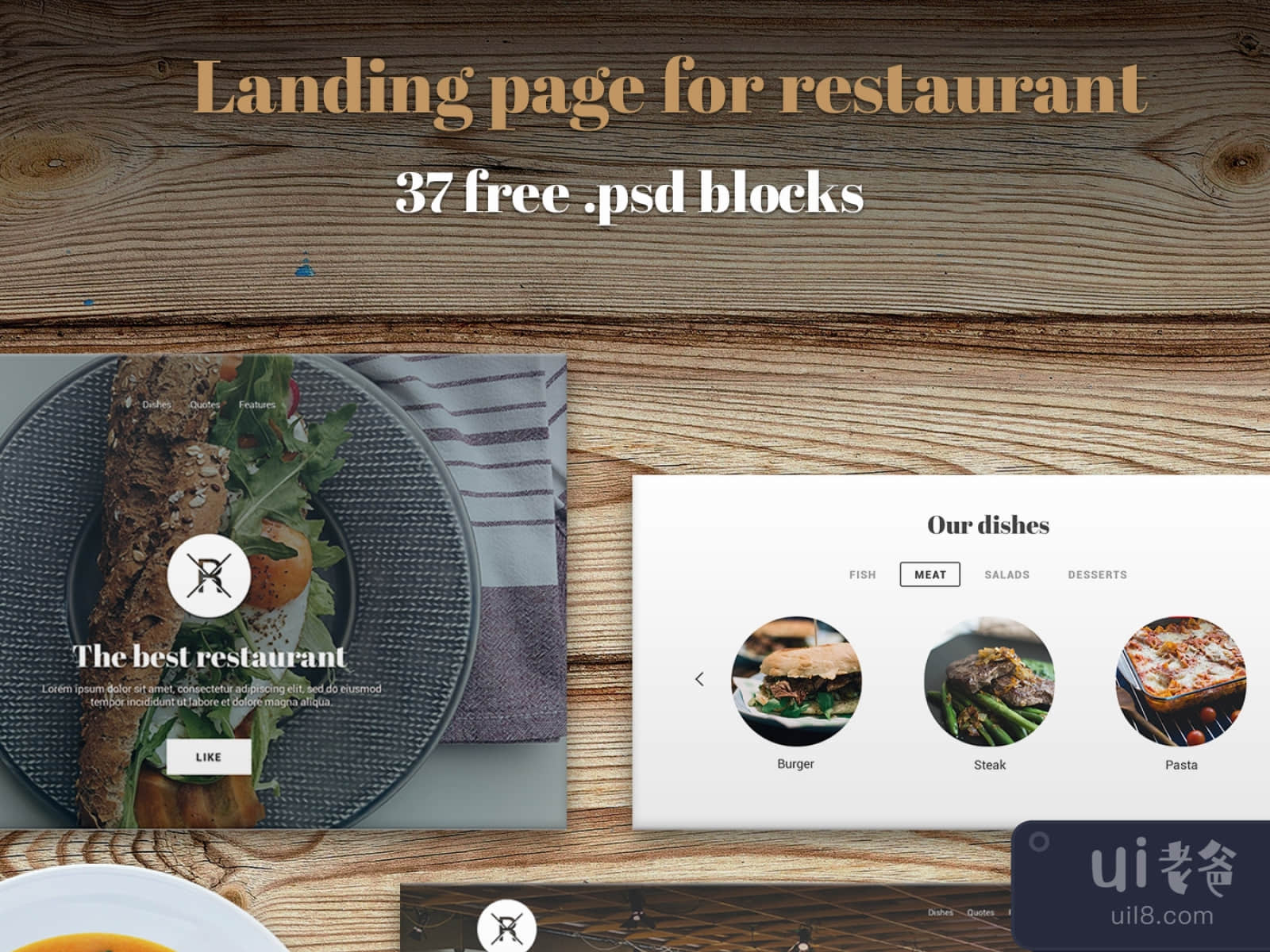 Restaurant Landing Page for Figma and Adobe XD No 1