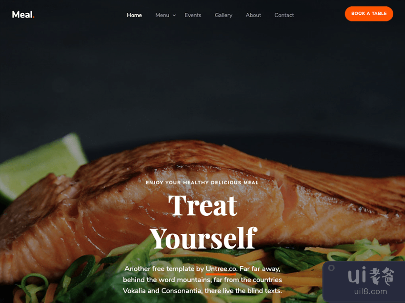 Restaurant Page Template for Figma and Adobe XD No 1