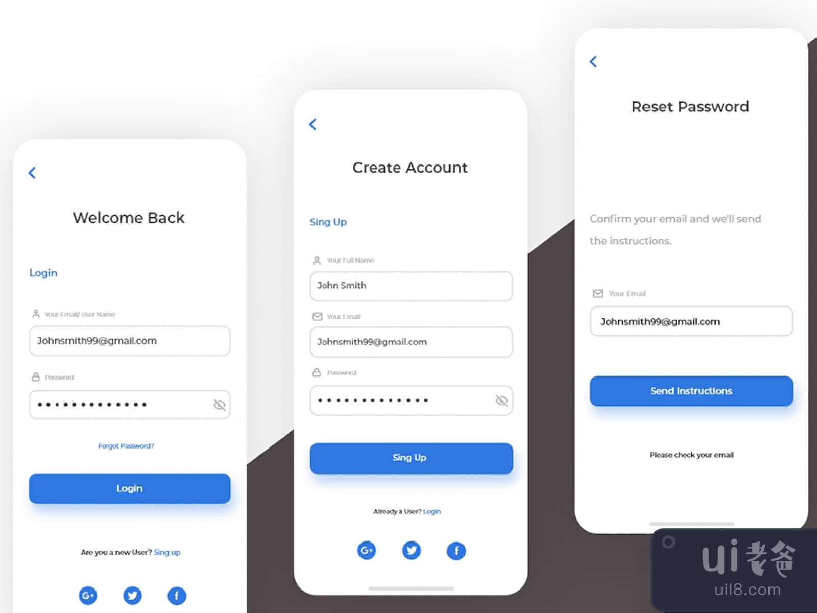 SignUP and Login UI Kit for Figma and Adobe XD No 1