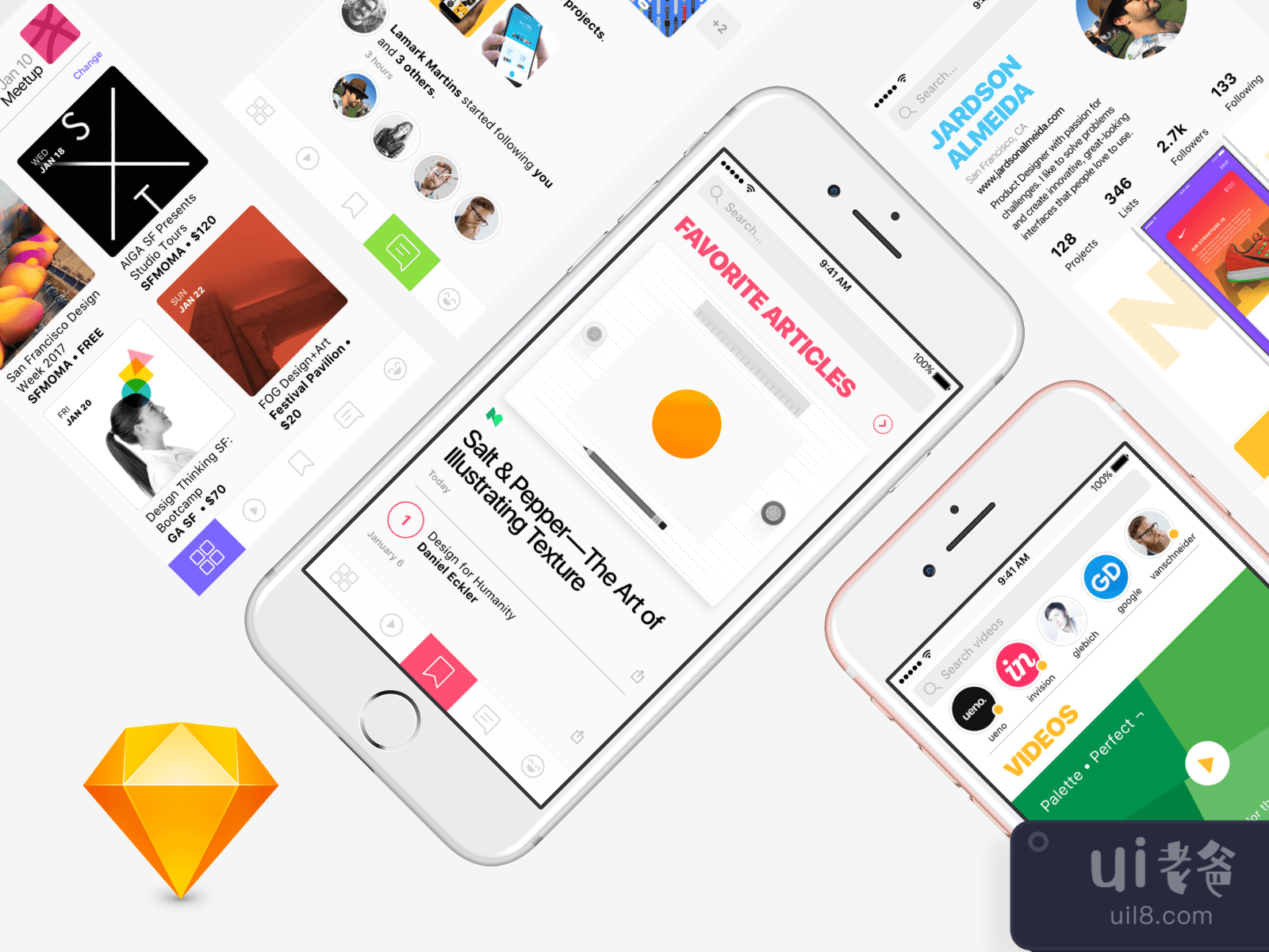 Social Network App Design for Figma and Adobe XD No 1