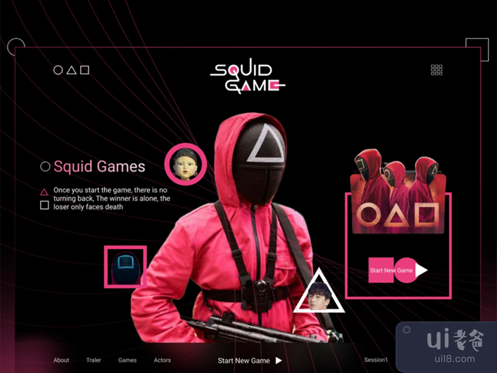 Squid Games WebDesign for Figma and Adobe XD No 1