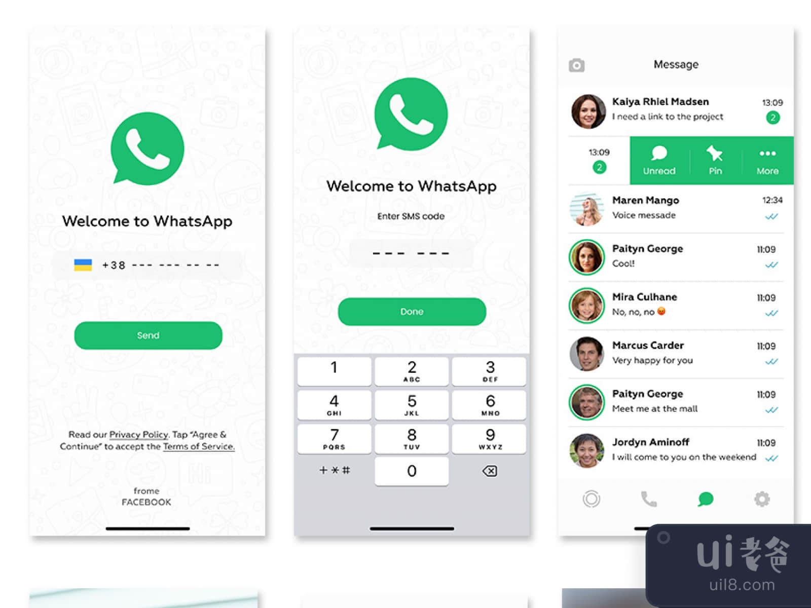 WhatsApp Redesign UI Kit for Figma and Adobe XD No 1