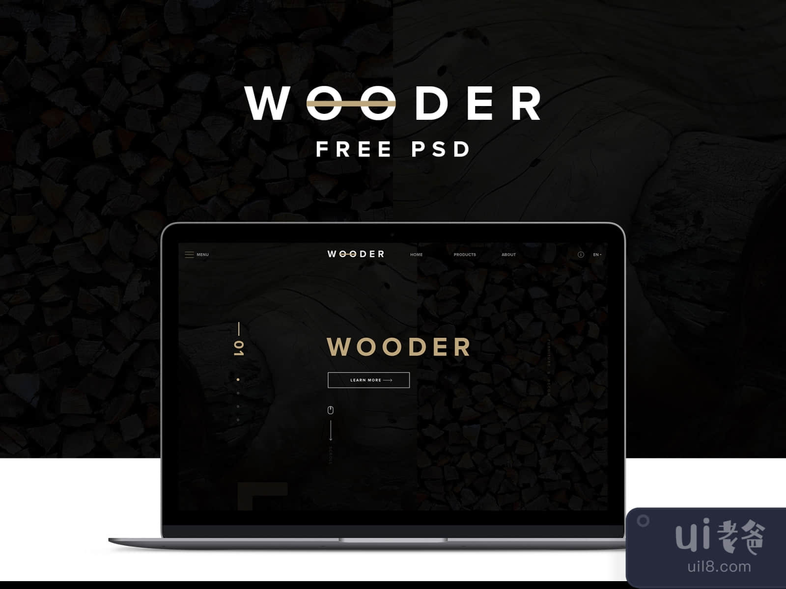 WOODER Web PSD Template for Figma and Adobe XD No 1