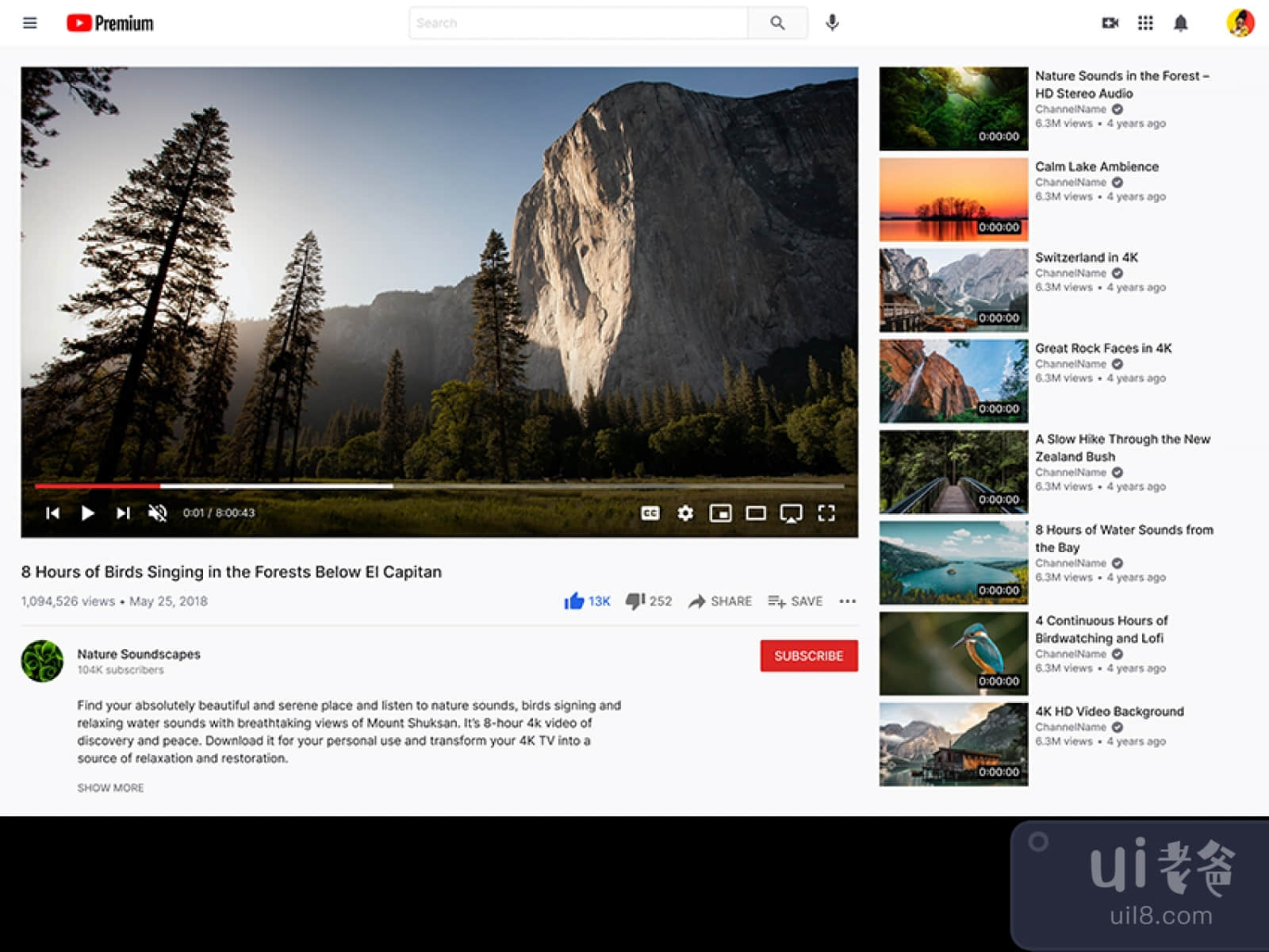 Youtube Figma Layout for Figma and Adobe XD No 1