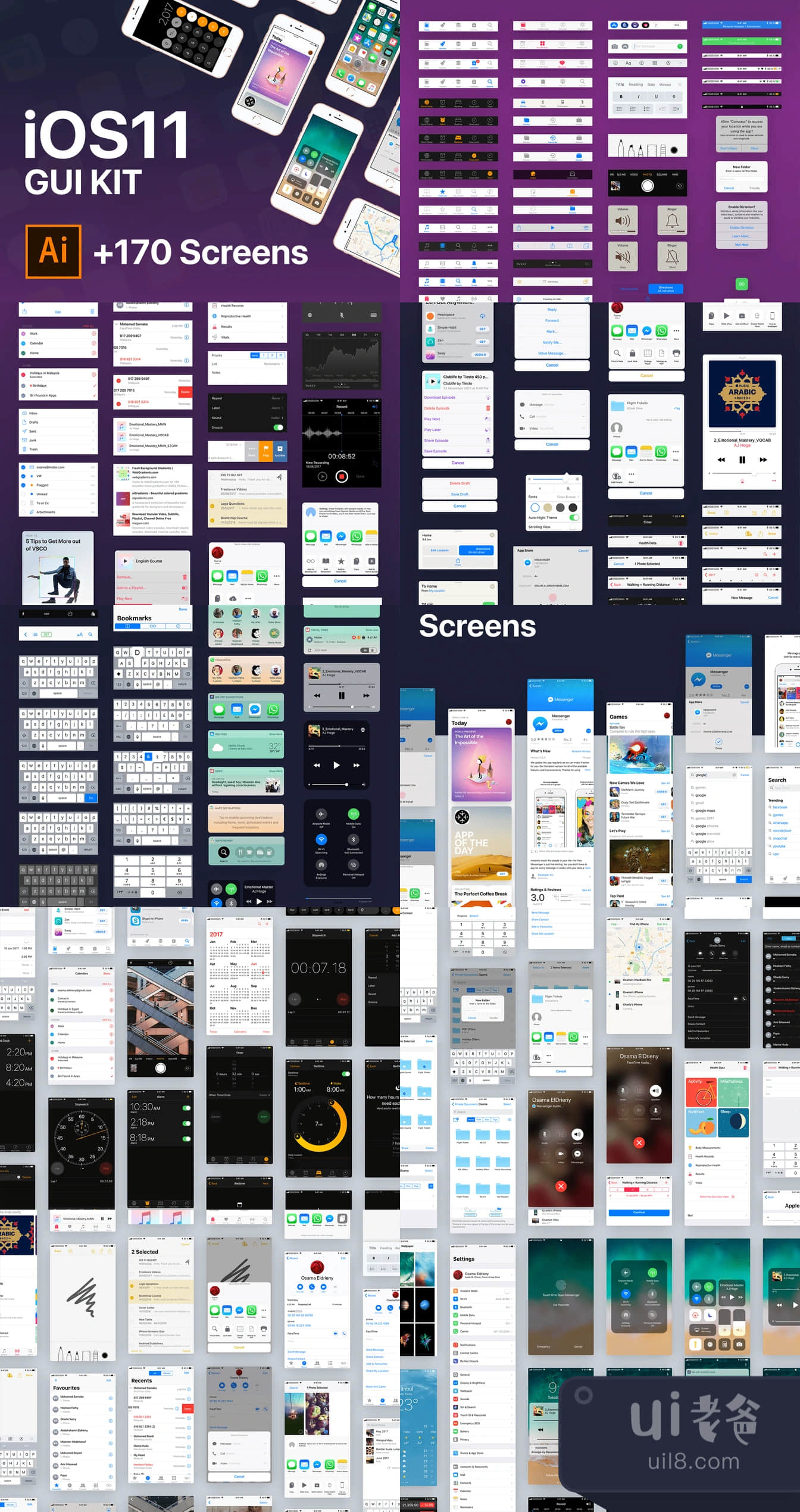 iOS11图形用户界面套件 (iOS11 GUI Kit)插图1