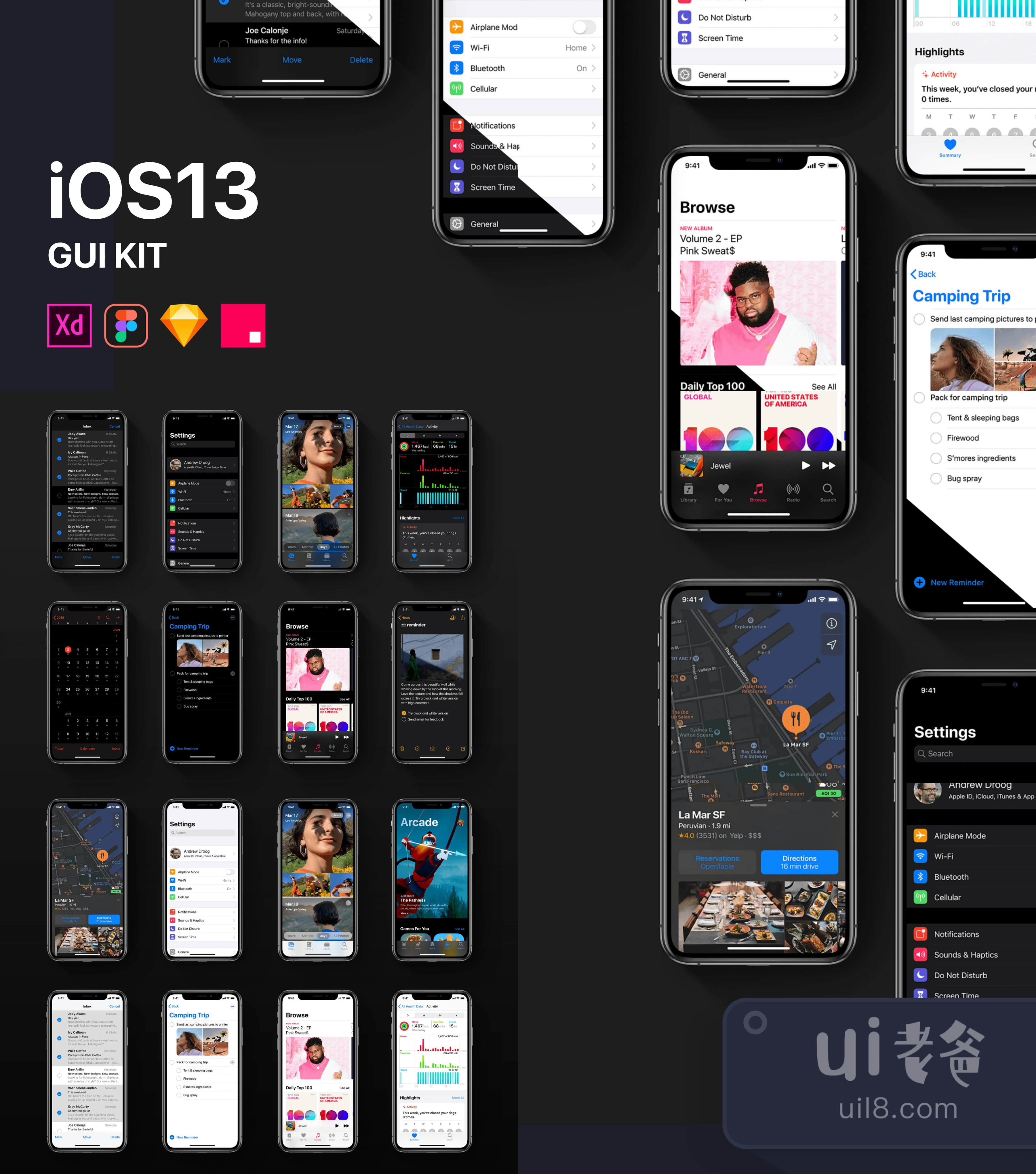 iOS13图形用户界面工具包 (iOS13 GUI KIT)插图1