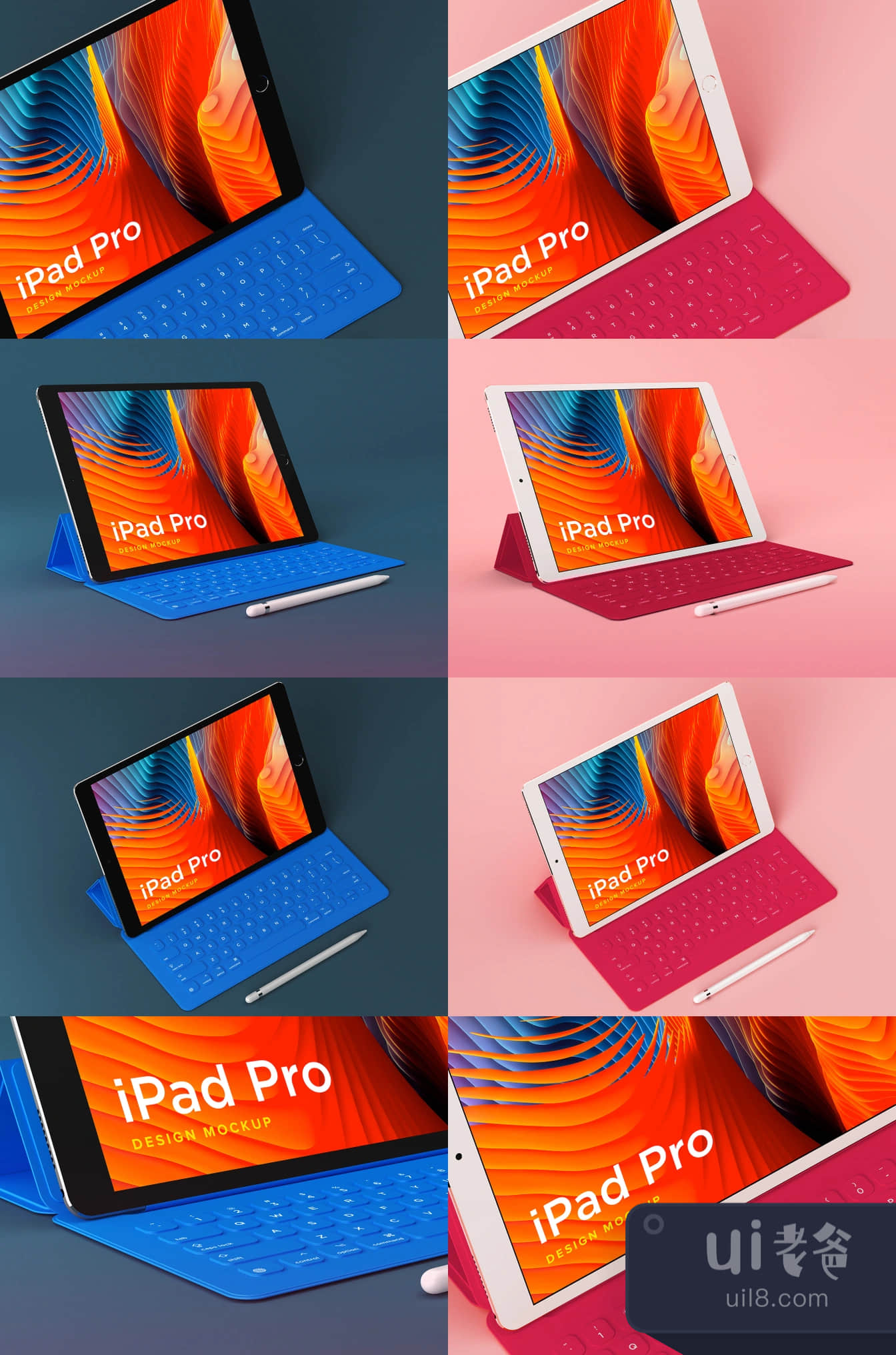 iPad Pro UI模拟图 (iPad Pro UI Mockup)插图1