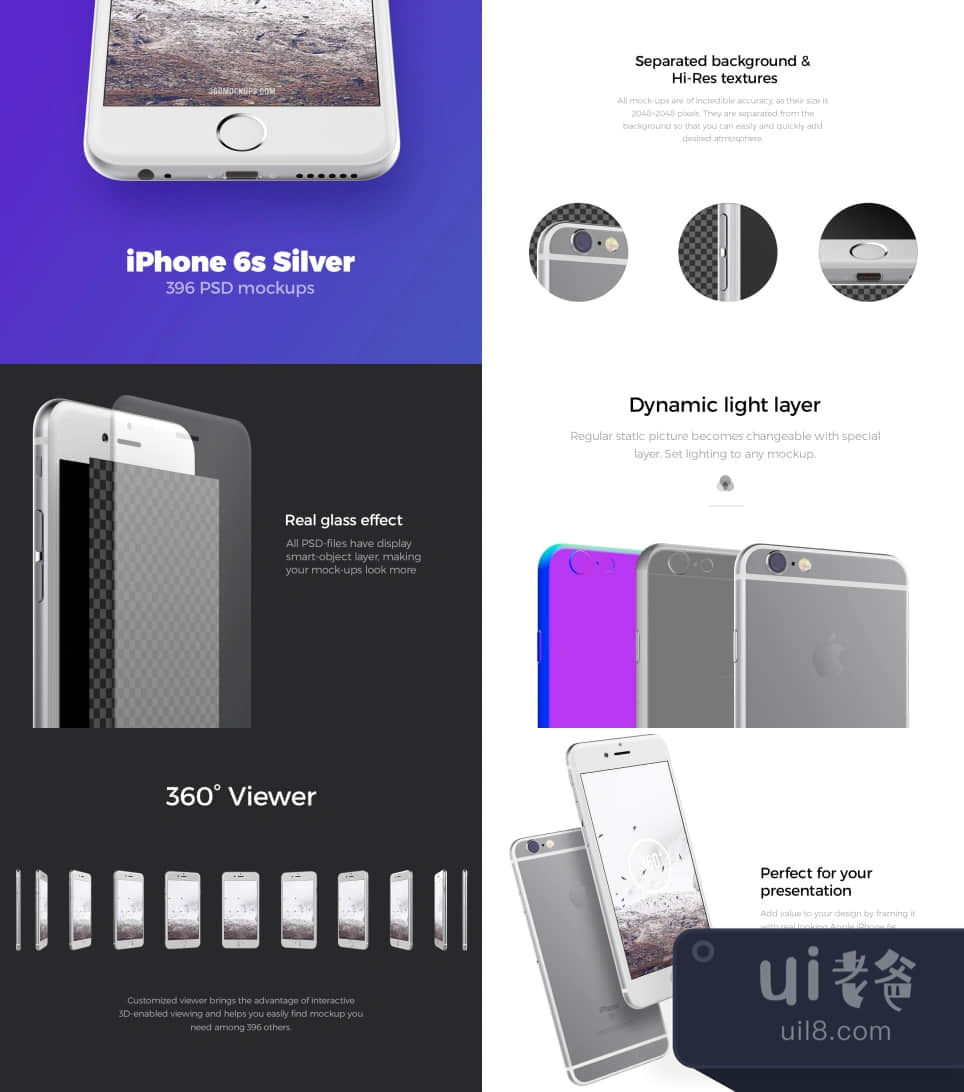 iPhone 6s银色模拟图 (iPhone 6s Silver mockups)插图1